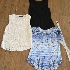 Apt.9 Women's Tops Lot Of 3 Lace Floral Ps & S Summer Preppy I